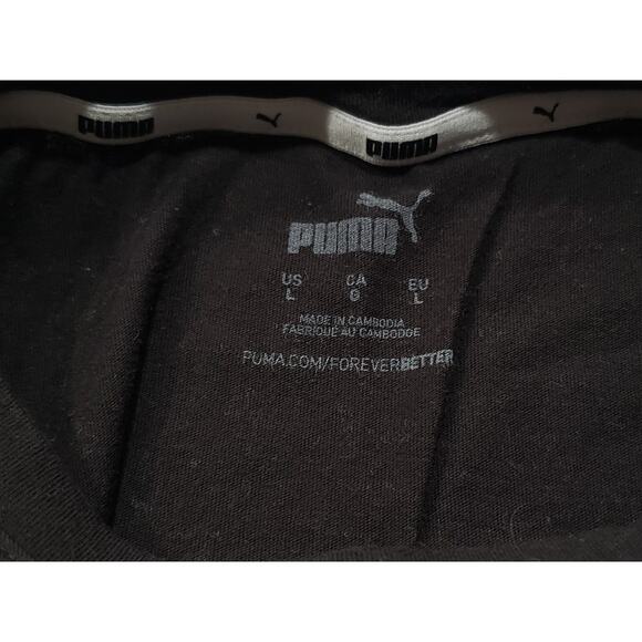 Puma Black Short Sleeve Crew Neck T Shirt Comfort Active Top Puma Logo - Picture 3 of 7